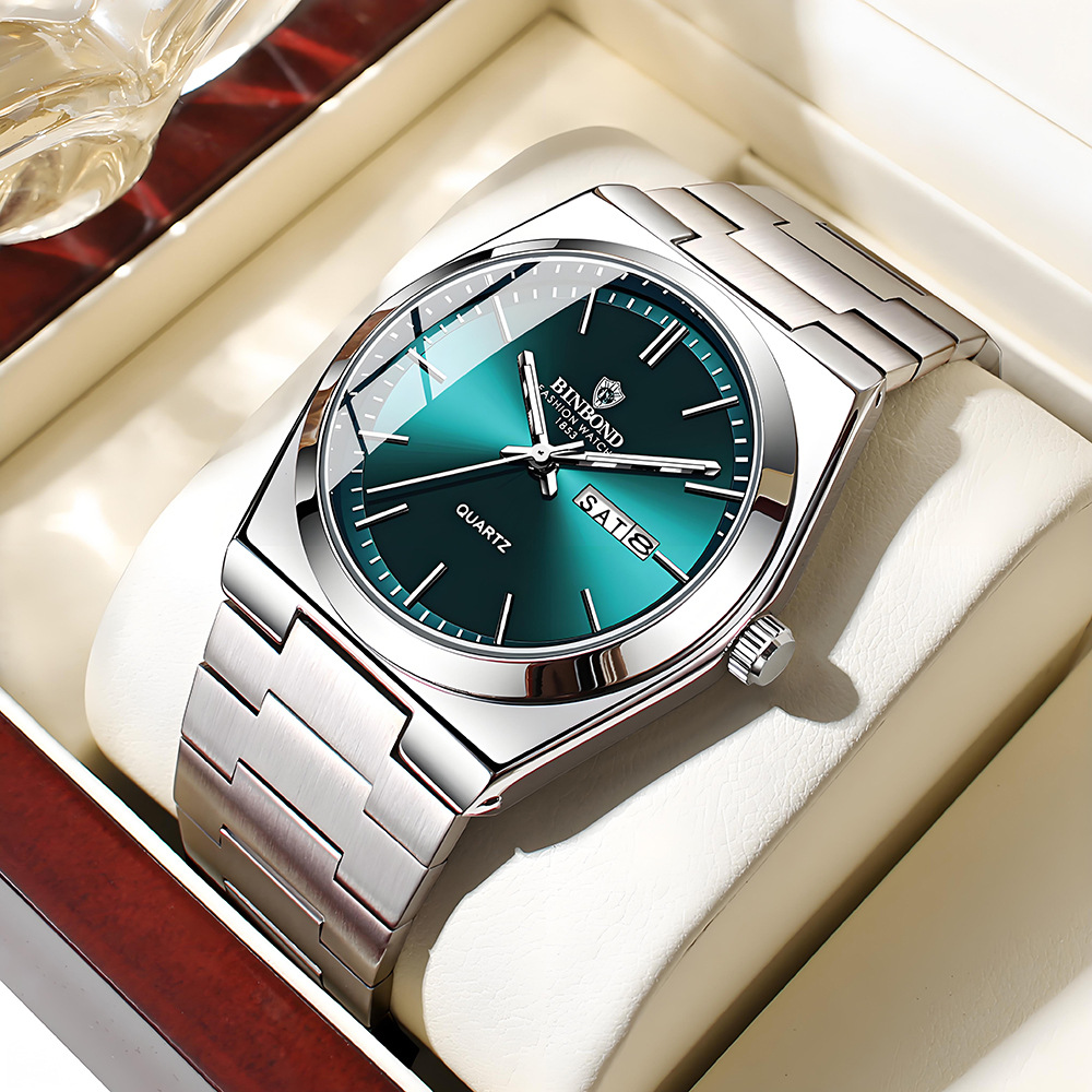 Luxury Stainless Steel Waterproof Quartz Watch For Men Business Leisure 5