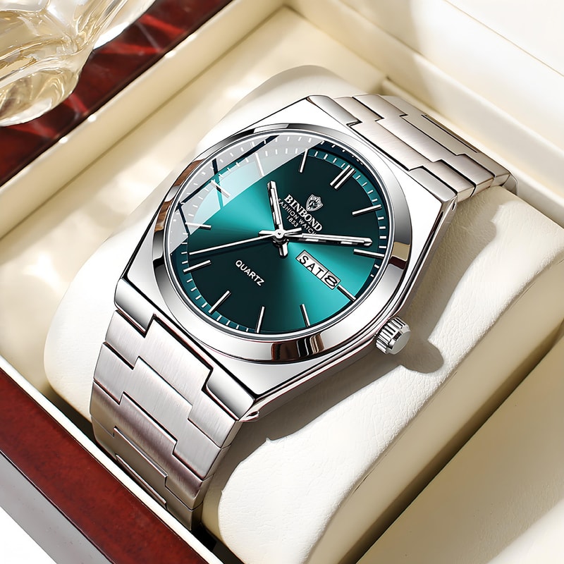 Luxury Stainless Steel Waterproof Quartz Watch For Men Business Leisure 5