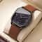 Modern Square Dial Leather Strap Watch Minimalist Mens Quartz Watch 1