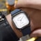 Modern Square Dial Leather Strap Watch Minimalist Mens Quartz Watch 4