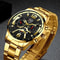Fashion Mens Calendar Watches Business Stainless Steel Quartz Wristwatch Necklace Bracelet Set 3