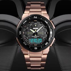 silver performance digital sports watch with chrono & countdown