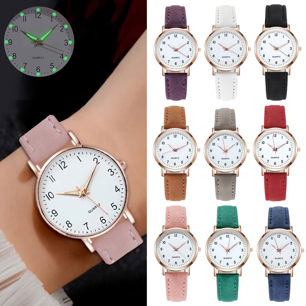 Luxury Leather Quartz Watch For Women Elegant Backlight Wristwatch For Ladies 3