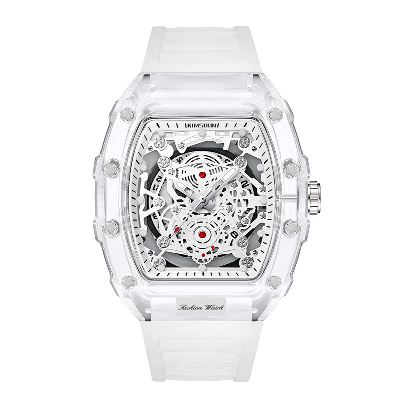 Stylish Mens Waterproof Transparent Sports Watch Quartz Watch Gift for Him