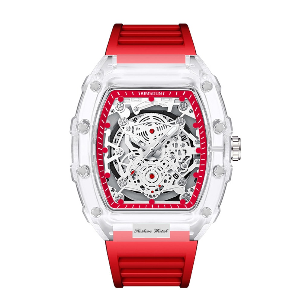 Stylish Mens Waterproof Transparent Sports Watch Quartz Watch Gift for Him