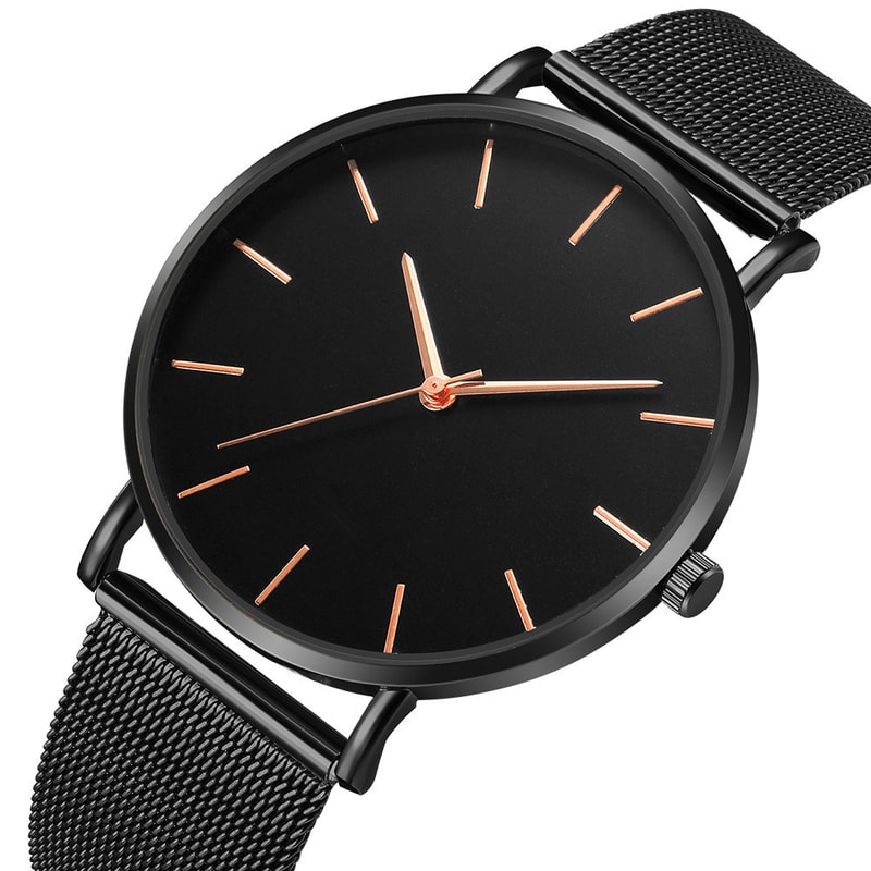 Fashion Ultra Thin Stainless Steel Quartz Watch For Men Sleek Stylish Business Wristwatch 1