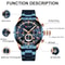 Luxury Sports Chronograph Watch For Men Full Steel Waterproof Quartz Wristwatch 2
