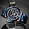 Luxury Sports Chronograph Watch For Men Full Steel Waterproof Quartz Wristwatch 3