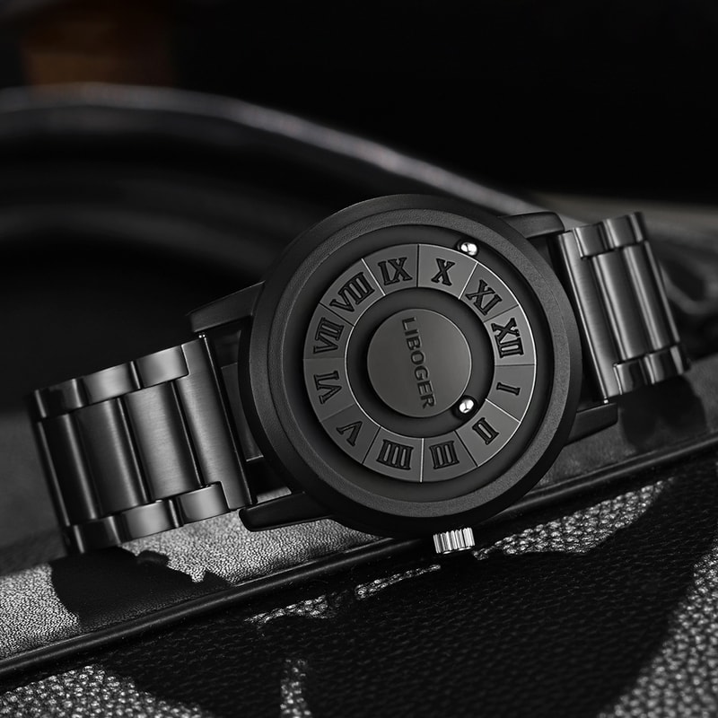 Luxury Magnetic Ball Watch Mens Minimalist Roman Dial Business Timepiece 3