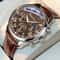 Minimalist Mens Quartz Watch With Premium Brown PU Leather Strap 2