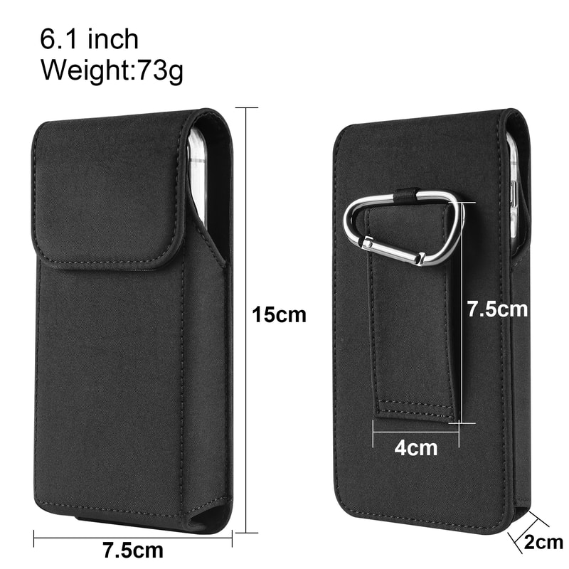 Universal Rugged Nylon Phone Holster With Secure Belt Clip And Loop 6