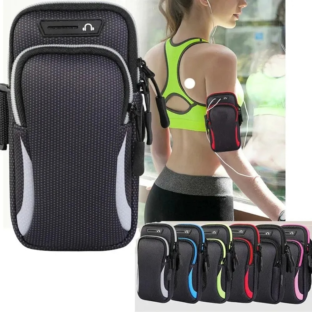 Waterproof Running Phone Armband Fitness Phone Holder with Headphone Access
