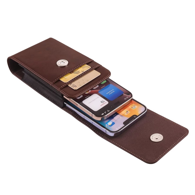 Vertical Dual Pouch Cell Phone Belt Pouch Durable Smartphone Waist Holder Case 1