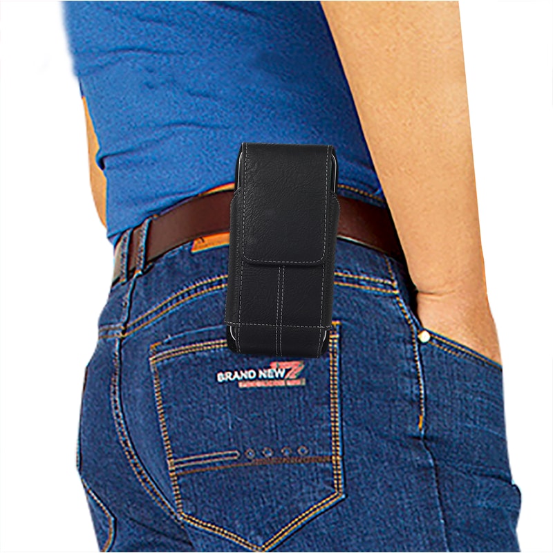 Premium Leather Phone Pouch Belt Clip Holster Waist Case