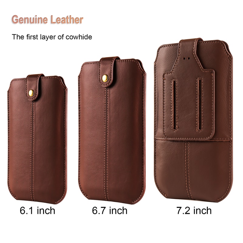 Genuine Leather Phone Holster Belt Clip Case For Men With Secure Waist Carry 0