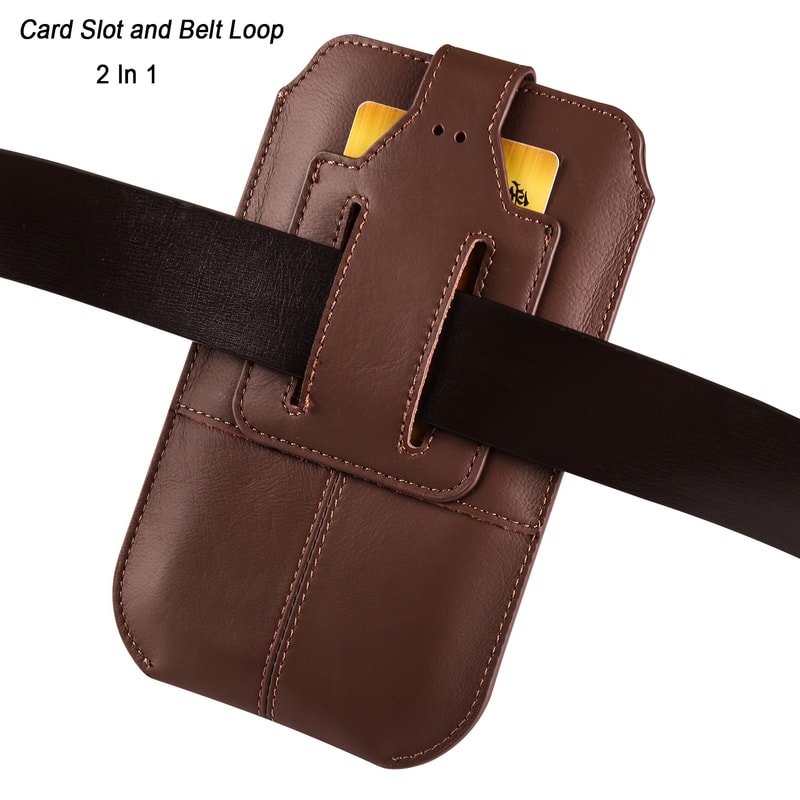 Genuine Leather Phone Holster Belt Clip Case For Men With Secure Waist Carry 4