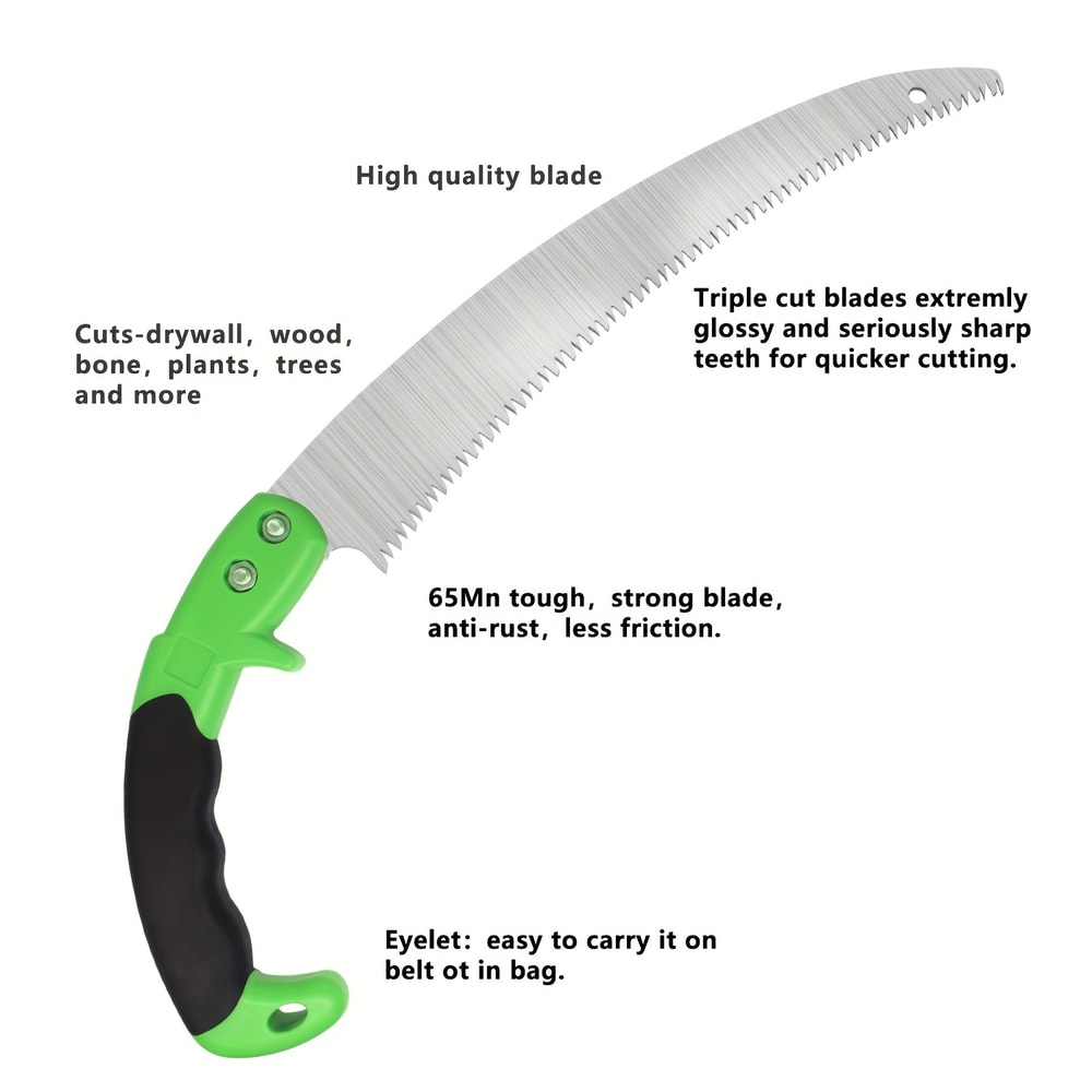 High Performance Curved Pruning Saw with Comfort Grip for Tree and Garden Cutting