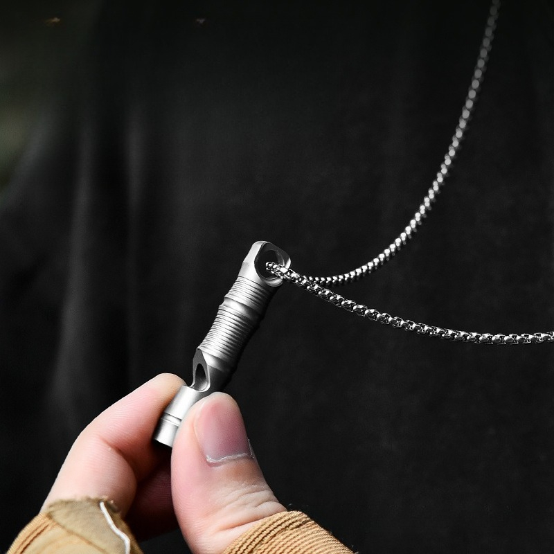 Titanium Survival Whistle Ultra Loud Emergency Whistle For Outdoor Safety 4