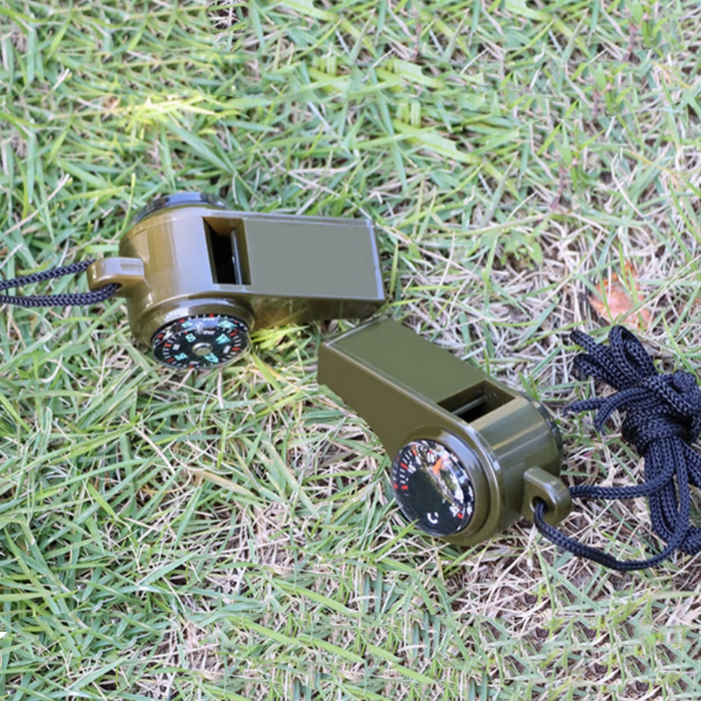 Survival Whistle With Compass Thermometer Outdoor Safety Tool 3