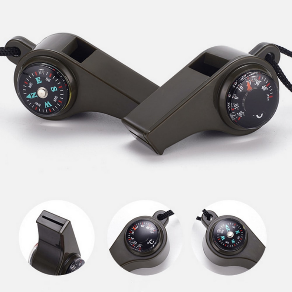 Survival Whistle With Compass Thermometer Outdoor Safety Tool 5