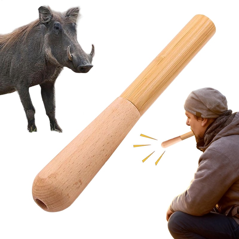 Wild Boar Call Whistle Wooden Hog Hunting Call For Realistic Game Attraction 2