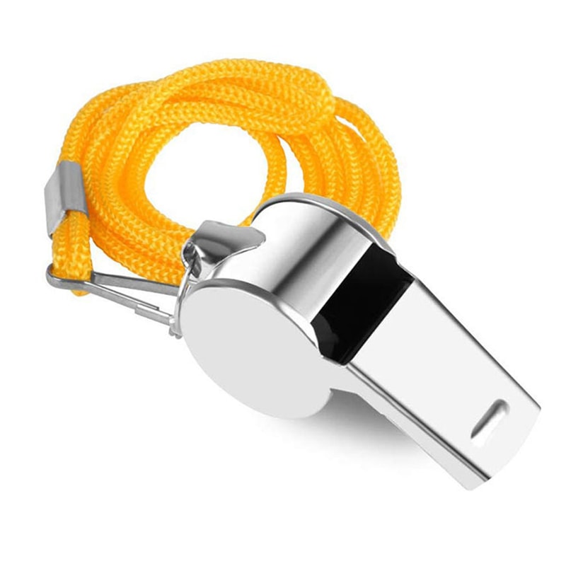 Extra Loud Metal Sports Whistle with Lanyard for Coaching Training and Safety