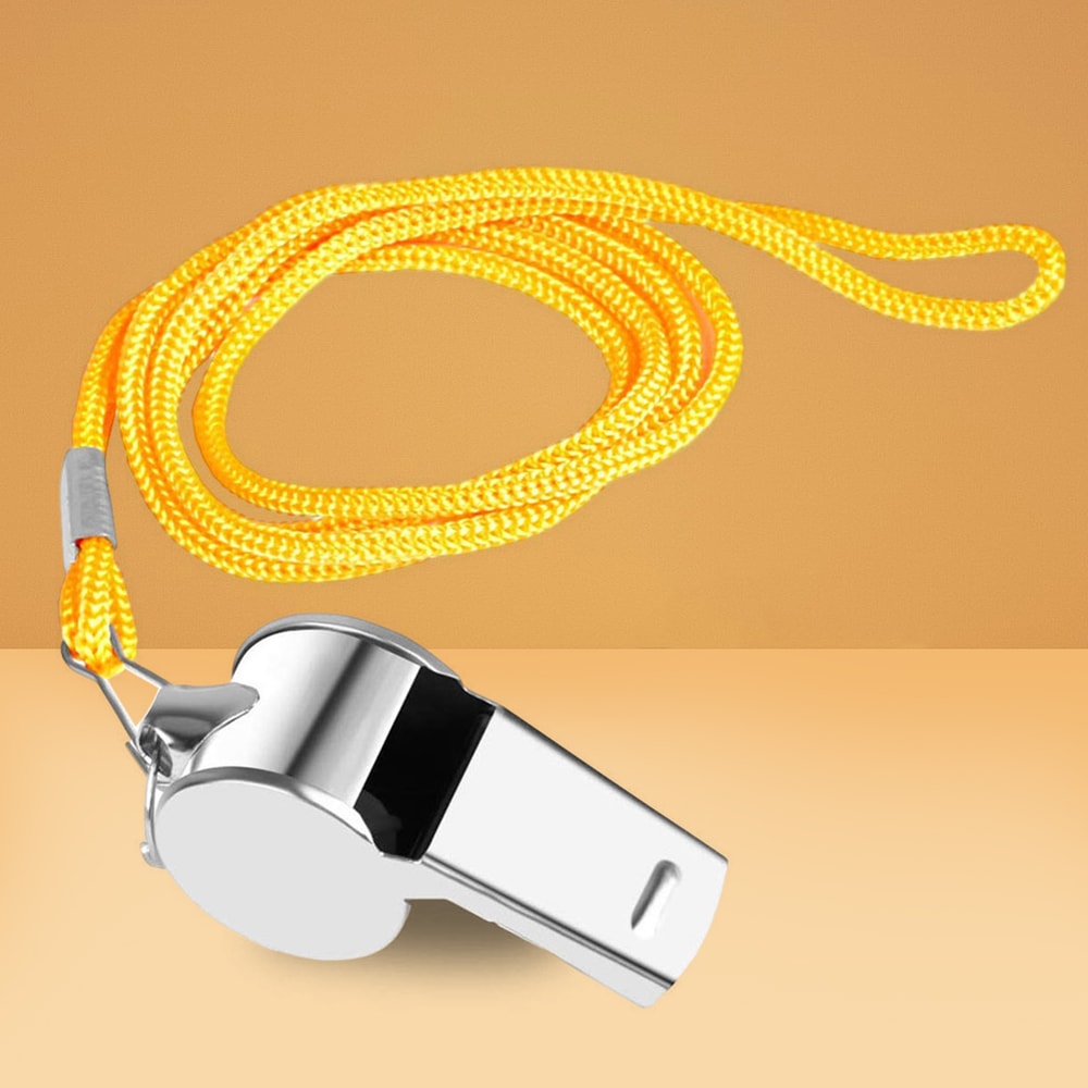 Extra Loud Metal Sports Whistle with Lanyard for Coaching Training and Safety