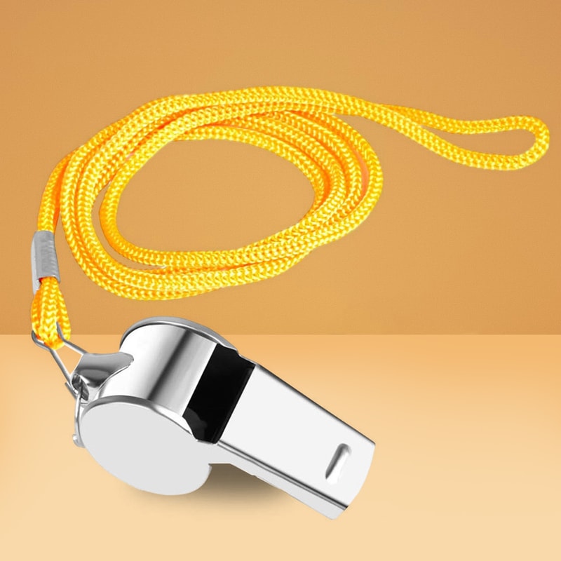 Extra Loud Metal Sports Whistle with Lanyard for Coaching Training and Safety