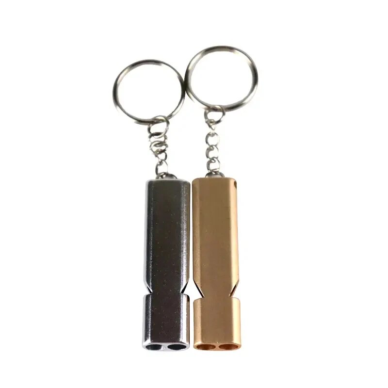 Dual Tone Emergency Survival Whistle Aluminum Safety Tool For Hiking Camping Outdoor Gear 3