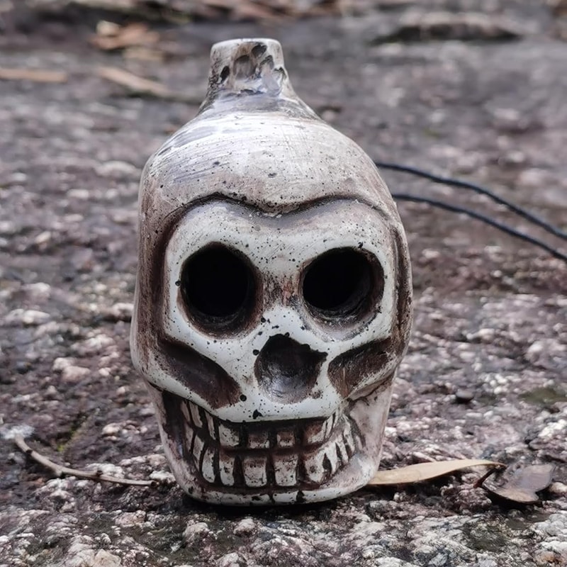 Skull Whistle Creepy Human Scream Sounding Whistle for Halloween High Decibel Death Whistle