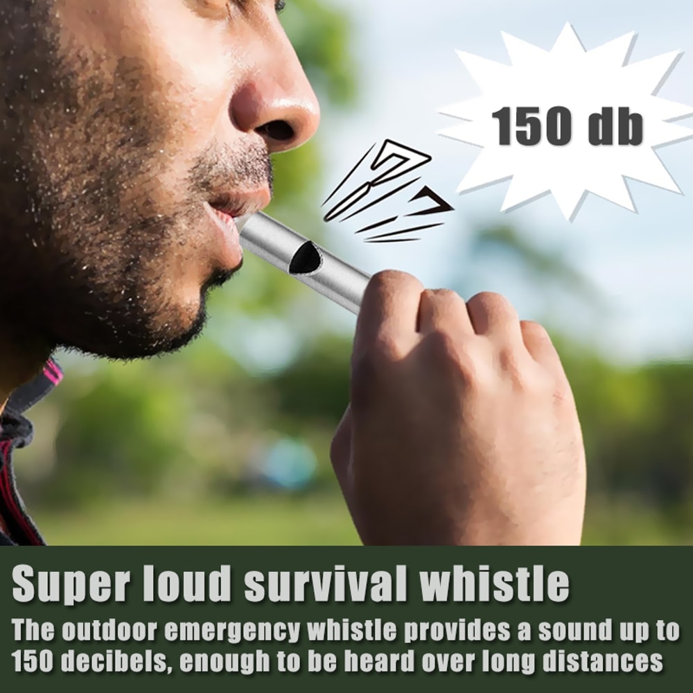 Stainless Steel Emergency Whistle Keychain Ultralight Survival Hiking Essential 1
