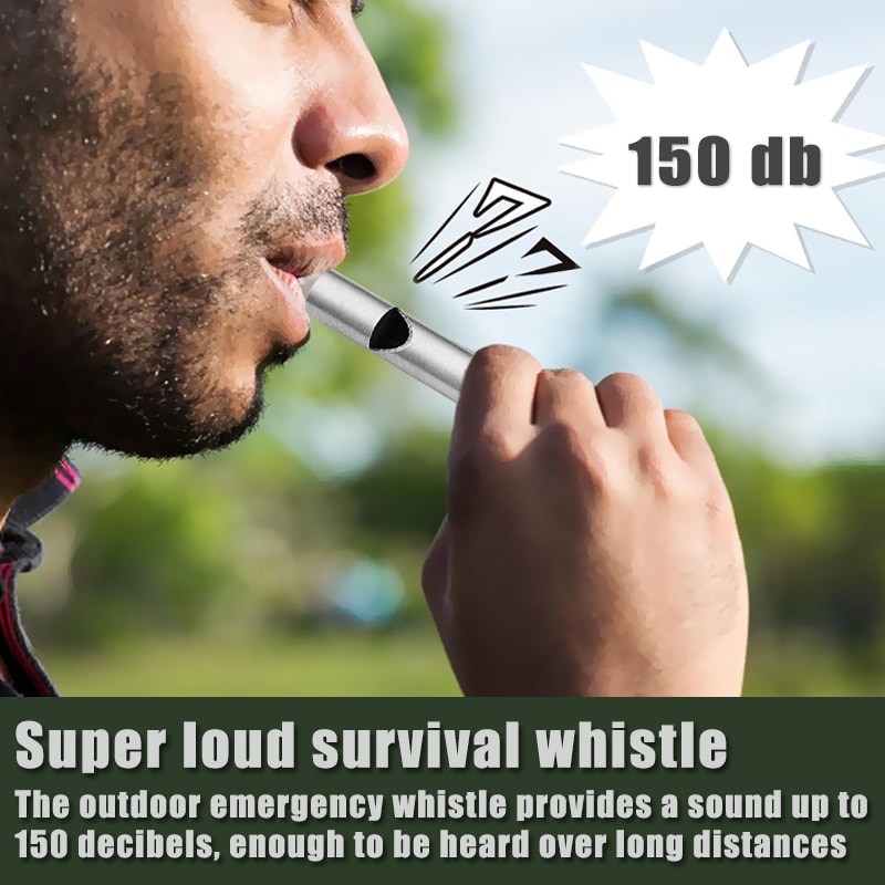 Stainless Steel Emergency Whistle Keychain Ultralight Survival Hiking Essential 1