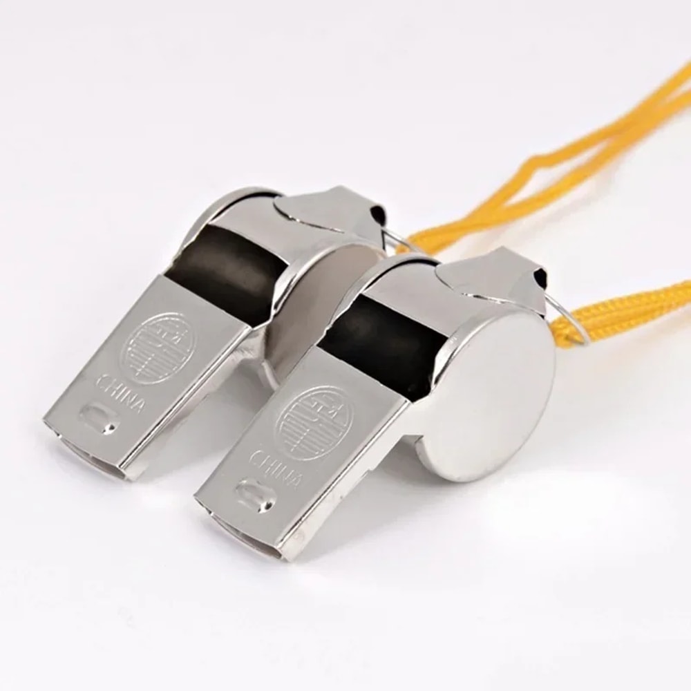Durable Metal Referee Whistle Premium Stainless Steel for Clear Sound & Reliable Performance