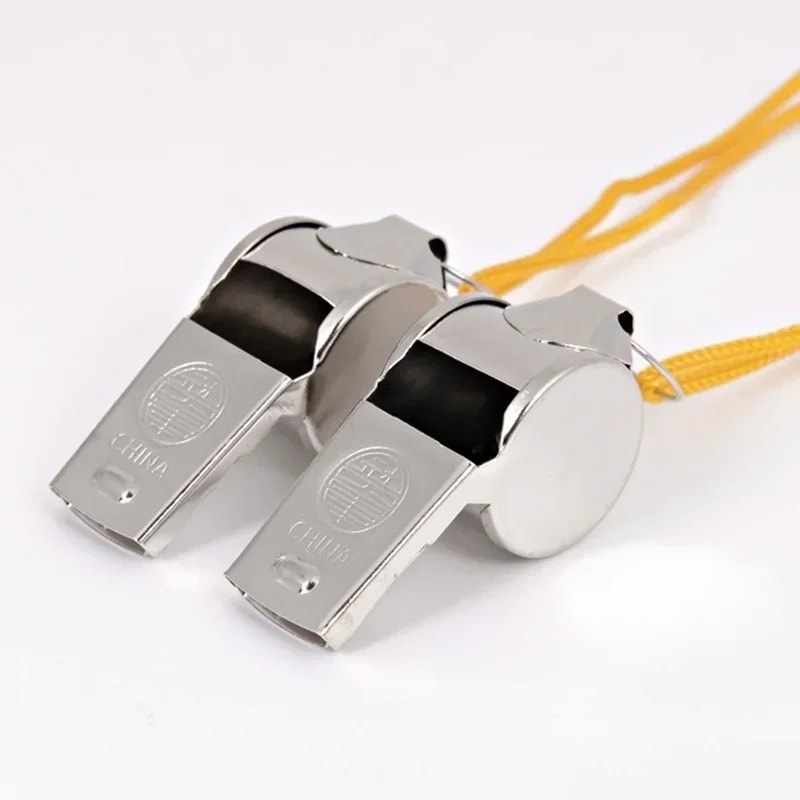 Durable Metal Referee Whistle Premium Stainless Steel for Clear Sound & Reliable Performance