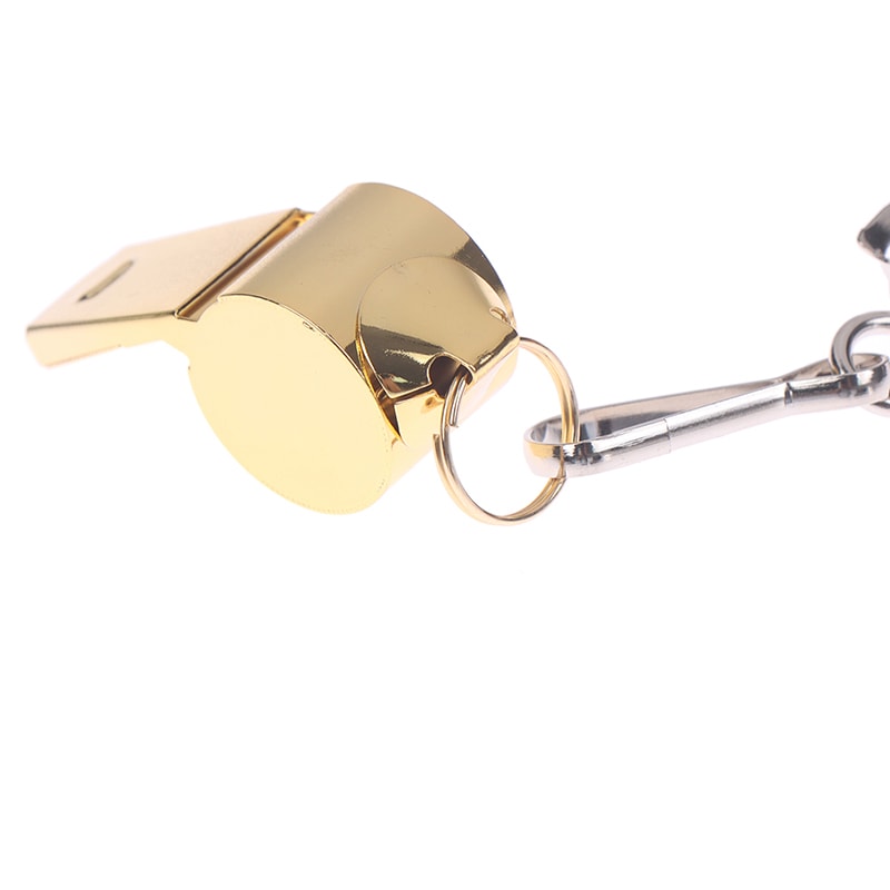 Gold Stainless Steel Whistle with Rope Lifesaving Outdoor Emergency Tool