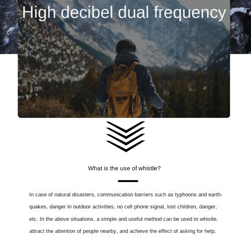 High Quality Outdoor Survival Whistle with Dolphin Sound Camping, Hiking.