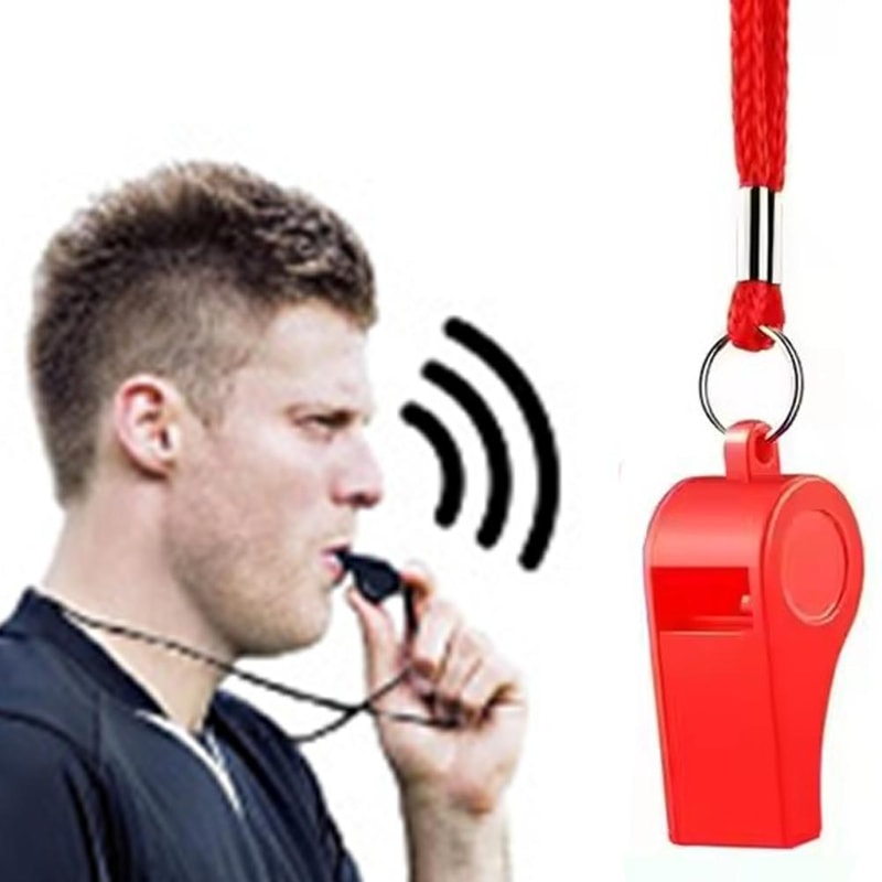 Premium Red Whistle for Referees Ideal for Basketball, Volleyball, and Outdoor Activities