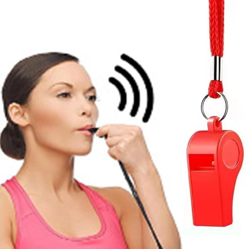 Premium Red Whistle for Referees Ideal for Basketball, Volleyball, and Outdoor Activities