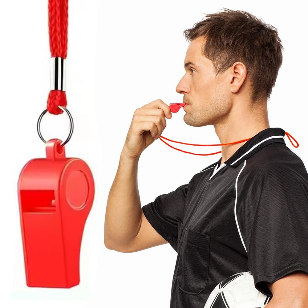 Premium Red Whistle for Referees Ideal for Basketball, Volleyball, and Outdoor Activities