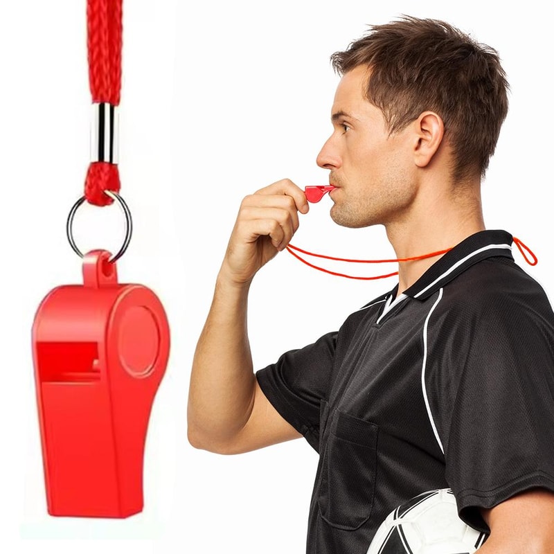 Premium Red Whistle for Referees Ideal for Basketball, Volleyball, and Outdoor Activities