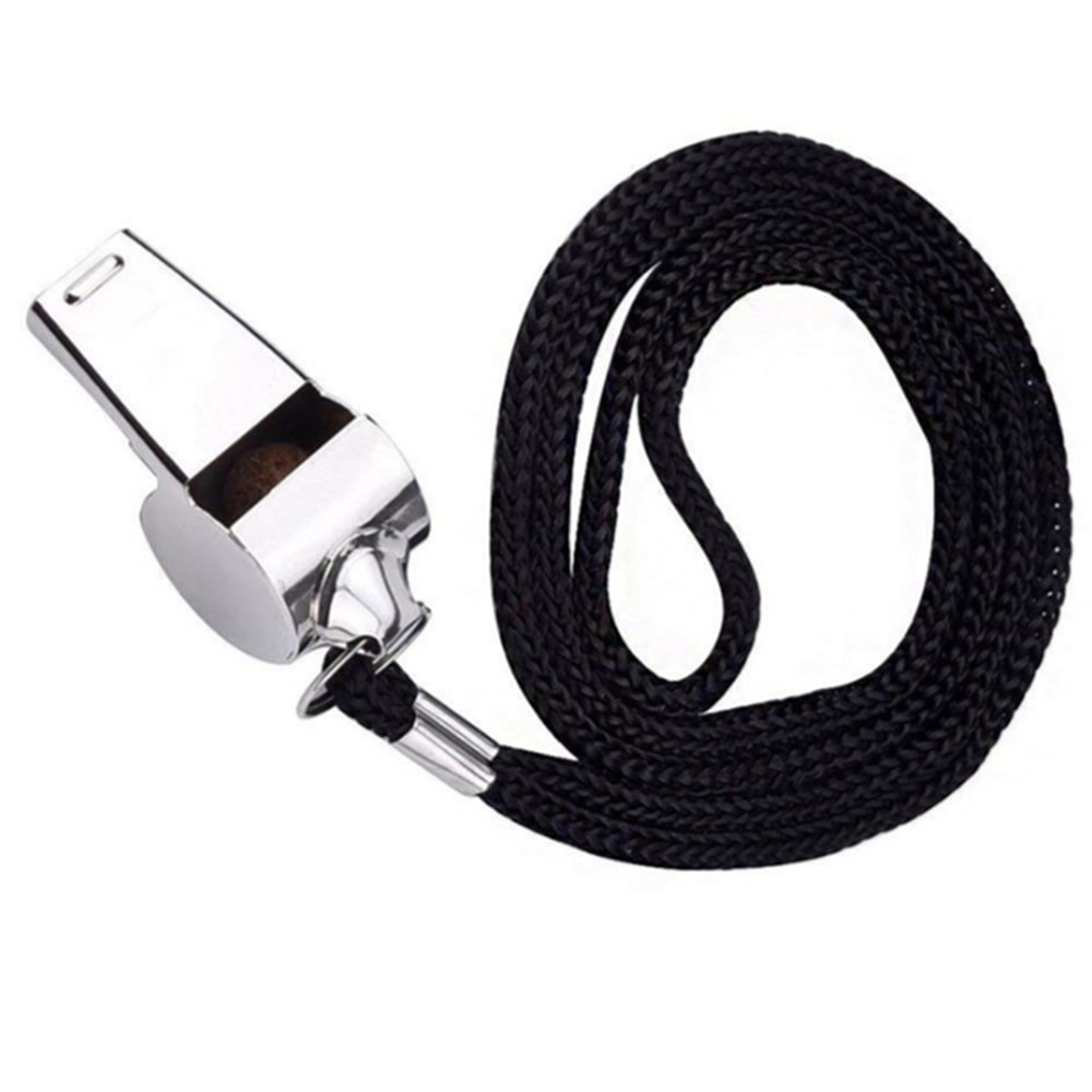 Stainless Steel Referee Whistle for Sports & Training Durable Metal Rope for Soccer, Football & Basketball