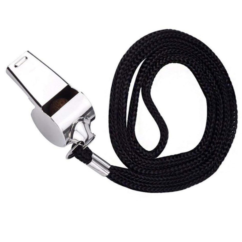 Stainless Steel Referee Whistle for Sports & Training Durable Metal Rope for Soccer, Football & Basketball