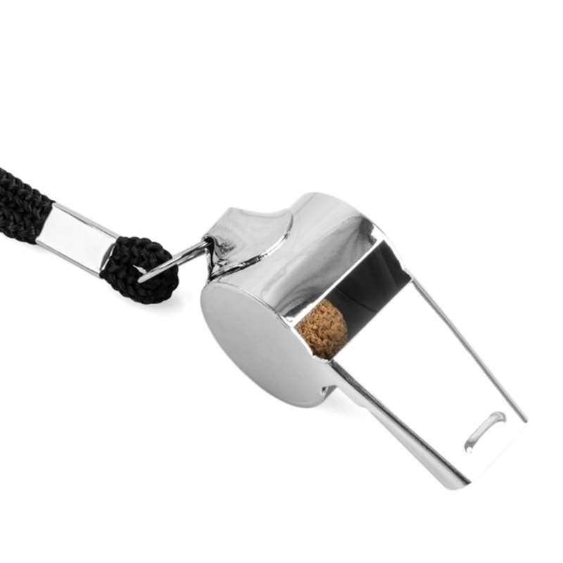 Stainless Steel Referee Whistle for Sports & Training Durable Metal Rope for Soccer, Football & Basketball