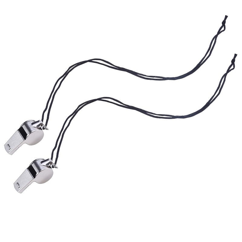 Stainless Steel Referee Whistle for Sports & Training Durable Metal Rope for Soccer, Football & Basketball