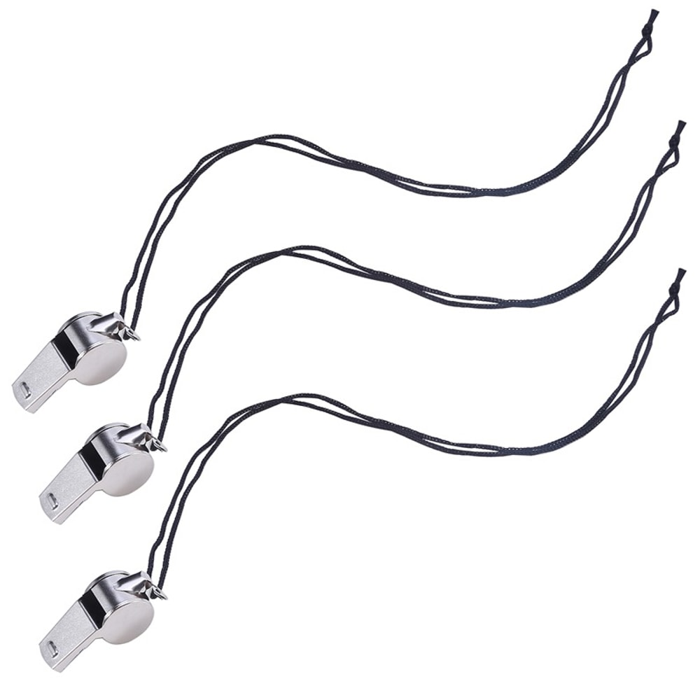 Stainless Steel Referee Whistle for Sports & Training Durable Metal Rope for Soccer, Football & Basketball