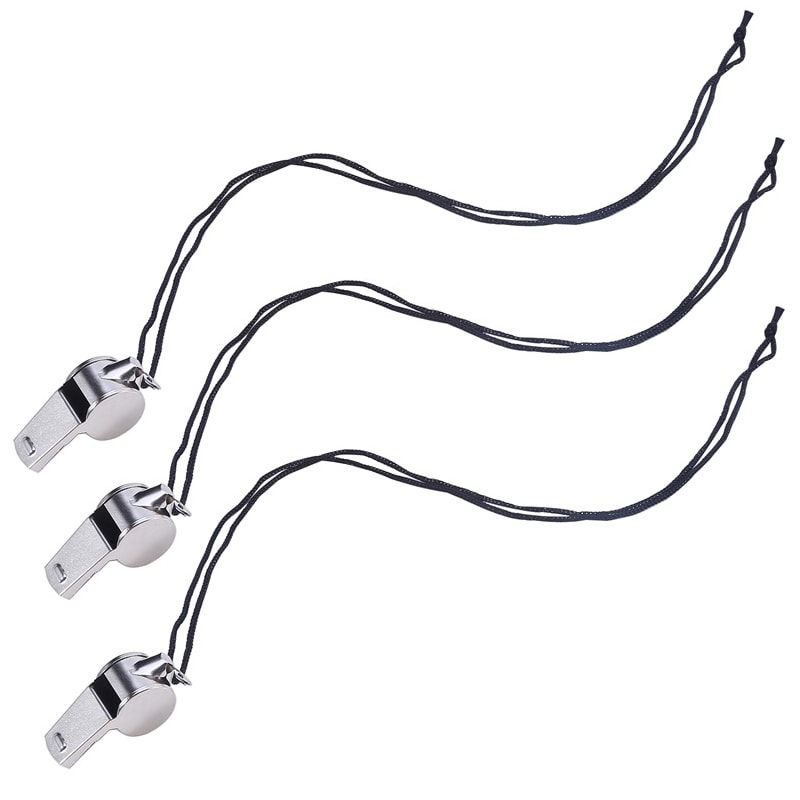 Stainless Steel Referee Whistle for Sports & Training Durable Metal Rope for Soccer, Football & Basketball