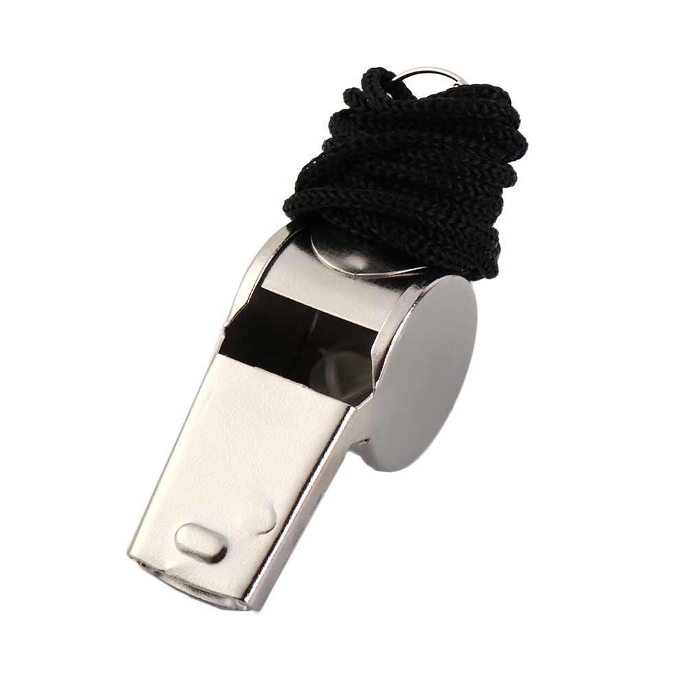 Stainless Steel Referee Whistle With Rope Durable WearResistant For Sports Soccer Rugby 0