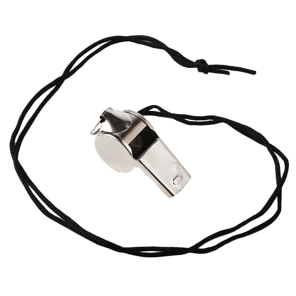 Stainless Steel Referee Whistle With Rope Durable WearResistant For Sports Soccer Rugby 3