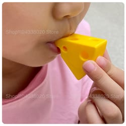 emmental cheese shaped whistle with lanyard fun, durable yellow plastic whistle for sports, school games, & dog training