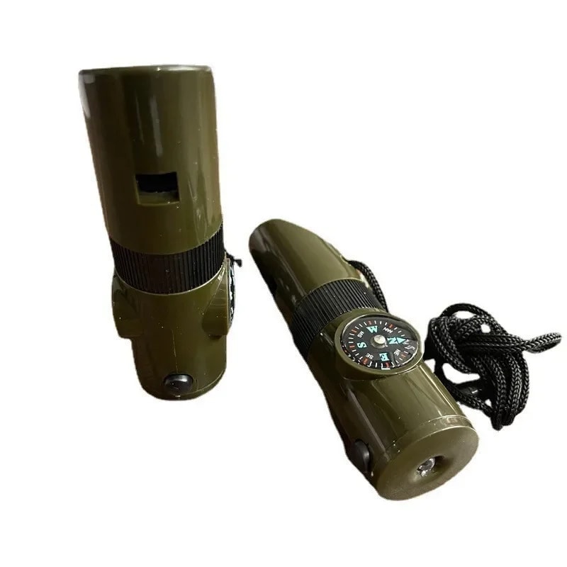Survival Whistle Compass Tool With LED Light Magnifier 2